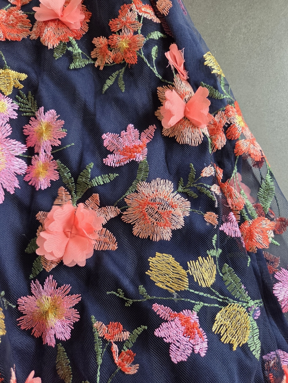 Xscape Off The-Shoulder Embroidered Floral Midi Dress Size 14 NWT $300 Formal - Picture 8 of 16